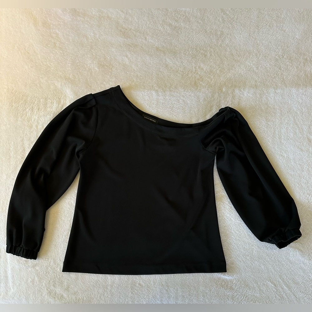 Banana Republic- women’s L - one shoulder black top